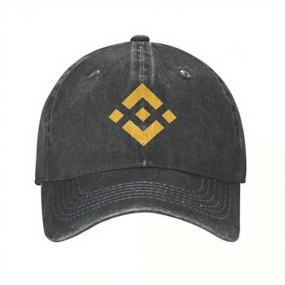 New! Binance Coin (BNB) Theme Men's Baseball Cap - Vintage Adjustable Snapback Cap, 100% Lightweight 100g/M², Suitable For Cryptocurrency Enthusiasts' Casual Outdoor Sports Cap