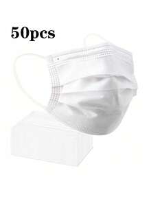 50 pezzi Mascherine monouso, opzioni di colori multipli, morbide e delicate sulla pelle, maschere a 3 strati, con lacci elastici per le orecchie - ideali per casa, scuola, ufficio, attività all'aperto e campeggio! - Multicolore - Visualizzare 11