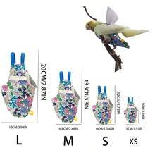 1-2pcs Pet Bird Parrot Mesh Harness, Bird Diaper + Leash (Random Print) - Multicolor - View 2