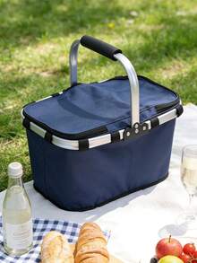 Bolsa aislada portátil para exteriores, de gran capacidad, de material grueso, impermeable, resistente a la suciedad y al desgaste, adecuada para camping, conducción, senderismo y otras actividades al aire libre. Plegable y compacta, esencial para viajes al aire libre. Ligera y resistente a los desgarros. - color sólido - Ver 2