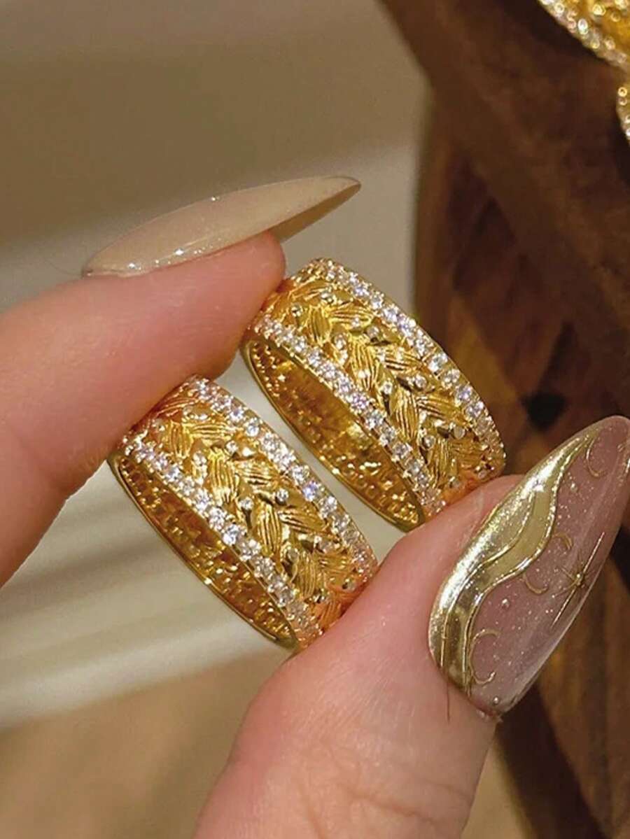 1pc 925 Sterling Silver Elegant Minimalist Wheat Zirconia Ring, Suitable For Women's Daily Wear And Dates, Best Holiday & Birthday Gift, Exquisite Jewelry - Wheat Ear Ring - View 1