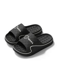 2026 Nowe kapcie damskie, Proste, kratkowane, codzienne kapcie domowe z kreskówkowym wzorem, Letnie kapcie łazienkowe z tkanym wzorem i nadrukiem, 2026 Nowe kapcie męskie na wiosnę/lato, Damskie kapcie plastikowe, Sandały plażowe dla par, Wygodne, oddychające, lekkie i wytrzymałe - Czarne - Zobacz 3