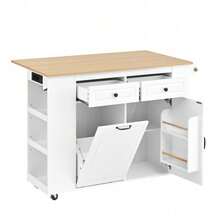 Mobile Storage Islands - White+Natural + MDF-2 - View 7