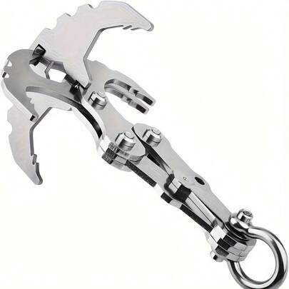 1pc Outdoor Foldable Stainless Steel Survival Hook - Climbing Hiking Hook, Camping Foldable Tiger Claw Knife