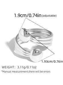 3pcs/1pc Fashionable Geometric Line Gold Stainless Steel Rings, Personalized Stackable Knuckle Rings For Women, Suitable For Vacation, Date, Gift, Daily Matching, Best For Valentine's Day, Mother's Day - Multicolor - View 5