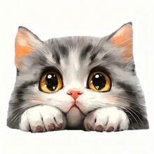 1pc/2pcs/3pcs Cute Big-Eyed Cat Pattern Heat Transfer Stickers, Durable Long-Lasting Patches For DIY T-Shirts, Hoodies, Jeans, Sweatshirts, Backpacks, Jackets, Handbags, Pillows - L+S - View 6