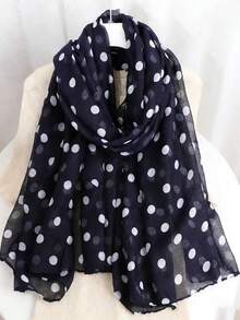 1pc New Polka Dot Long Scarf Shawl, Multifunctional Muslim Women Headscarf, Black & White Long Scarf, Daily & Festival Gift - Scarf - View 19
