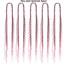 24 Inch Single Strand Double Ended Faux Locs, Felt Locs, Synthetic Locs, Handmade Crochet Locs, African Curly Long Wavy Wigs - Multicolor - View 19