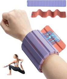 Pesas para Muñecas y Tobillos Magnéticas, [1 par, 2,2 LB], Spopal Pesas Ajustables de Silicona para Muñecas, Pesas Tobillos Impermeables para Yoga, Natación, Pilates, Footing - Morado + Naranja - Ver 13