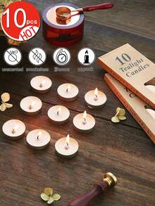 50pcs Red Smokeless Heart-Shaped Candles, White Tea Candles, Dripless And Long-Lasting Mini Heart Candles, Suitable For Room Decor, Dining Table Decor, Home Decor, Suitable For Holidays, Parties, Birthdays, Weddings And Dinners - one-size - View 13