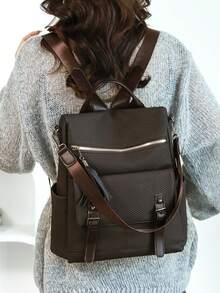 2026 New Korean Retro Women Backpack, Fashionable Soft Leather Fringe Multi-Function Travel Bag - A - View 7