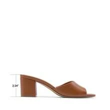 Women Chunky Low Heel Mule Sandals, Comfortable Square Open Toe Slide Sandals Slip On, Versatile Minimalist Chunky Heel Sandals For Summer Spring Casual Wearing - Brown - View 6