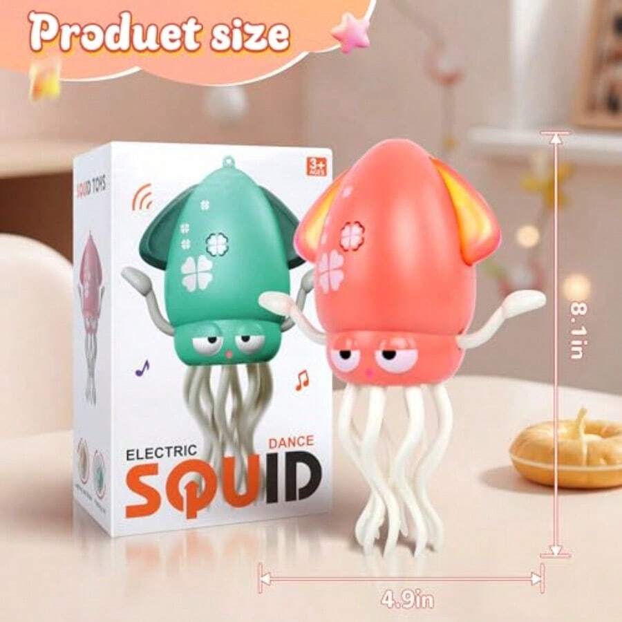 pulpo eléctrico bailarín con música y luces juguete sensorial recargable para bebés y niños regalo - Rosa - Ver 1