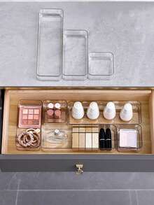 1 Stück Schubladentrenner Aufbewahrungsbox, Desktop Organizer Aufbewahrungsbox, Schmuck, Kosmetik, Haaraccessoires Aufbewahrungsbox, Kunststoffmaterial, multifunktionale Aufbewahrungsbox, Haaraccessoires und Bürobedarf Aufbewahrungsbox, verschiedene Größen, geeignet für Zuhause Schubladen, Schlafzimmer, Studentenwohnheime, Badezimmer, Desktop Organizer, Raumdekoration - Verschiedenfarbig - Übersicht 7