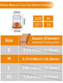4/8/16/24pcs Thickened Silicone Furniture Leg Pads - Transparent Chair Leg Covers, Noise Reduction, Shock Absorption, Floor Protection, Durable Furniture Sliders, Suitable For Tables, Chairs, Sofas, Coffee Tables, Non-Scratch (Round, Square) - Transparent Light Brown - View 33