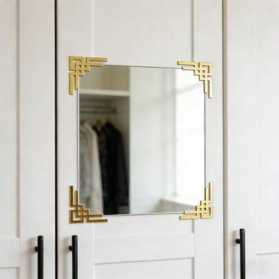 4 Stück diagonale Spiegel Wandaufkleber, selbstklebende Acryl Spiegelfliesen für Zuhause, Badezimmer, Schrank, Kleiderschrank Dekoration