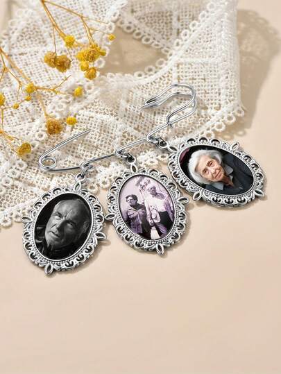 1 pieza Alfiler de solapa de boutonnière con foto personalizada, regalo personalizado para el novio de la novia el día de la boda, alfiler de solapa de boutonnière con foto personalizada, alfiler de solapa conmemorativo con foto del novio en oro, alfiler de solapa de boutonnière conmemorativa con foto personalizada, broches personalizados, alfileres con foto personalizados, broche con foto personalizada