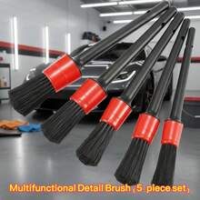 5pcs Car Cleaning Brush Set, Best Car Detail Brush Kit - Vent/Leather/Wheel/Interior/Seat/Detailing Brushes - Reliable Brushes - Multicolor - View 4