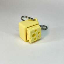 1/2pcs Stress Relief Keychain - Swiss Cheese Texture With Mechanical Keyboard Clicking Sound And Smooth Scrolling Mechanism, Designed As A Stress Relief Tool For Adults, Teenagers, Office And Travel, Cute Gift For Cheese Lovers (Sturdy Structure, Small And Portable), Fun Accessory - Multicolor - View 5