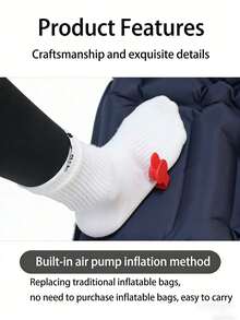 1pc Ultralight Compact Inflatable Sleeping Pad With Foot Pump And Pillow, Ideal For Camping, Backpacking And Hiking, Camping Equipment - Multicolor - View 3