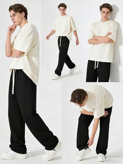 男士宽松直筒纯色长裤，适合休闲、运动穿着，四季皆宜，是送给男友、丈夫、父亲的绝佳春季礼物。