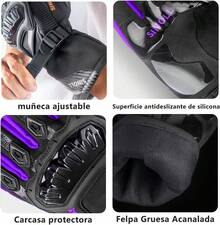 Guantes de Motocicleta para Invierno, con Pantalla táctil, Impermeable, Resistente al Viento, Térmicos para Nieve, Ciclismo, Correr, Motocicleta, Conducir - Hombre y Mujer - violeta-1 - Ver 8