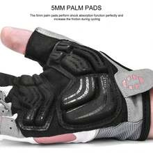 Guantes de Ciclismo para Hombres y Mujeres con Almohadilla de Gel Absorbente de Golpes de 5 mm, Guantes Antideslizantes de Medio Dedo para Bicicleta MTB, Bicicleta y equitación - Rosa - Ver 8