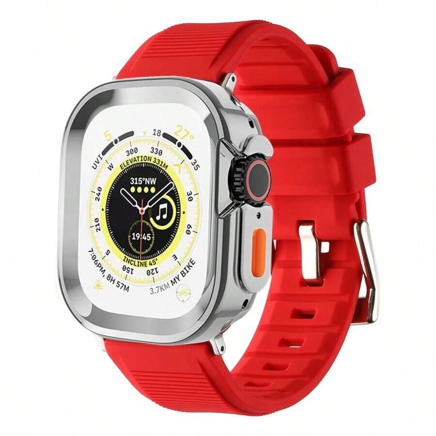 SMART WATCH MX Smartwatch Band - Red/Silver - View 1