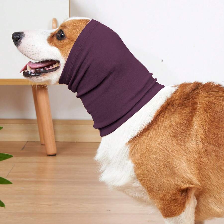 Soothing Dog Neck Wrap, Elastic Mild Compression, Won't Slip - Purple - View 1