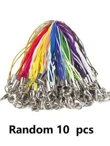 50/100/200 件黑色装饰挂绳套装，配有龙虾扣、钥匙扣和手机挂饰 - 彩色 - 查看 22