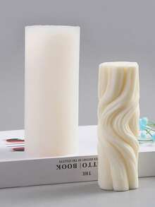 Abstract Spiral Geometric Pillar DIY Handmade Fragrance Plaster Multifunctional Silicone Mold - White - View 3
