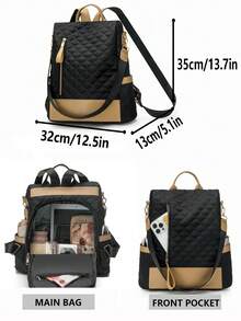 Houndstooth Backpack | The Morning Interpretation Of All-Weather Commuting Aesthetics, Unlocking Absolute Sovereignty In Daily, Business And Travel Scenarios. Equipped With A Full Series Of Three Carrying Modes: The Entire Series Adopts A Houndstooth Craft. - Multicolor - View 3