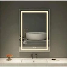 jjuyEspeo Rectangular con Luz LED 3 Tonos 50x70  Iluminacion Austable Diseño Moderno Ideal para Baño o Tocadorespejo para baño - Plateado - Ver 4