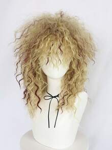 Blonde & Auburn Ombre Curly Wair Fluffy Layered Synthetic Wig Perfect For Daily Errands & Dates - Khaki - View 11