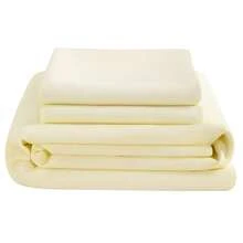 3pcs Solid Color Fitted Sheet Set  With 1pc Fitted Sheet+2pcs Pillow Case Without Filler, Modern Soft Bedding Set For Household Sheet Deep Pocket Up To 15 Inch - 象牙 - 查看 5