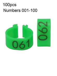 100 piezas Anillo de pata de pollo con diámetro interior de 1,6 cm de color rojo y amarillo con números del 001 al 100, etiqueta de plástico con broche, bandas de identificación para aves de corral como pollos, patos y gansos - Como en la imagen - Ver 10