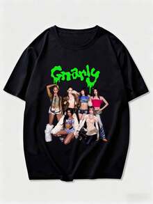 KATSEYE Gnarly Graphic Unisex Short Sleeve GIFT For Fans Graphic Print T-Shirt - màu đen - Xem 6