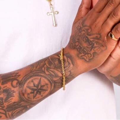 Pulseira Cadeado 4mm - Banho Ouro 24k