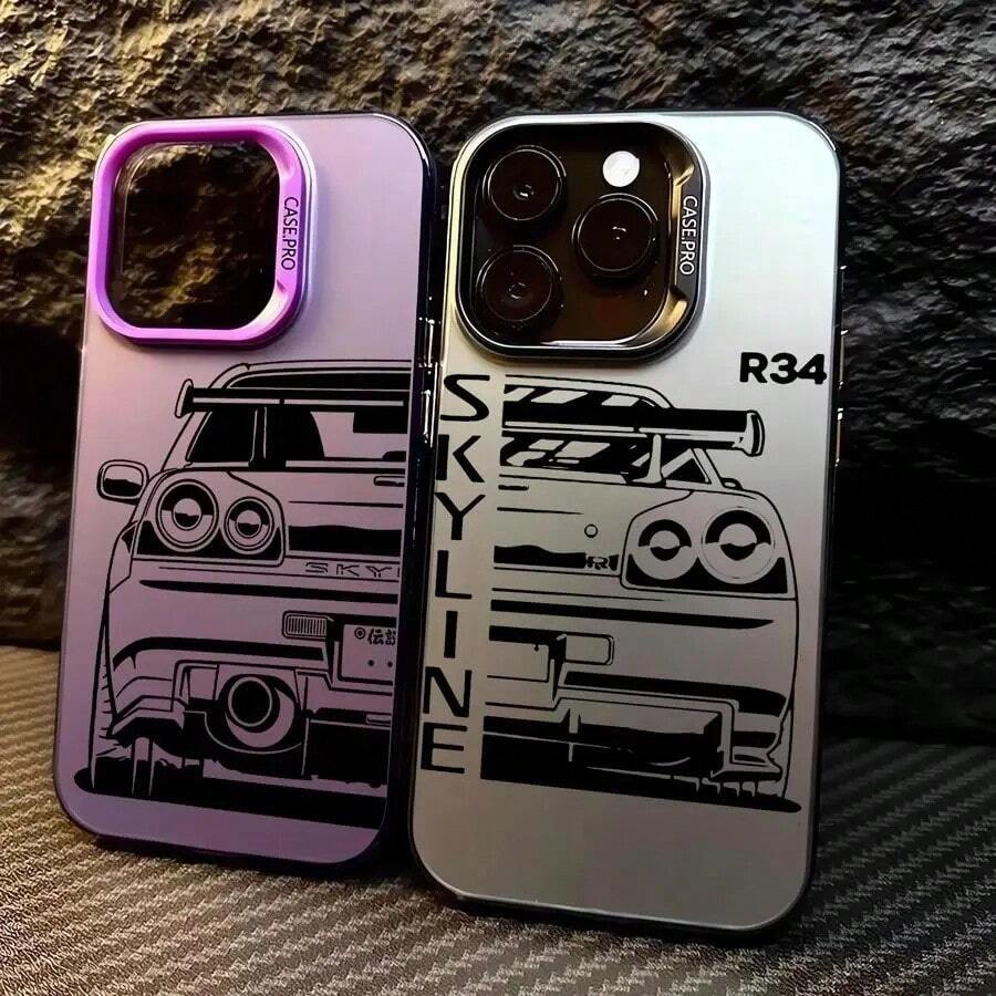 [24-Hour Local Shipping] Apple  22-25 Galaxy JDM Dream Car Case For OPPO Reno 14 13F 12F 11F 11 12 13 Pro A5 A3 Pro 5G Case Cool Matte Armor Shockproof Premium IMD Print - Black - View 1