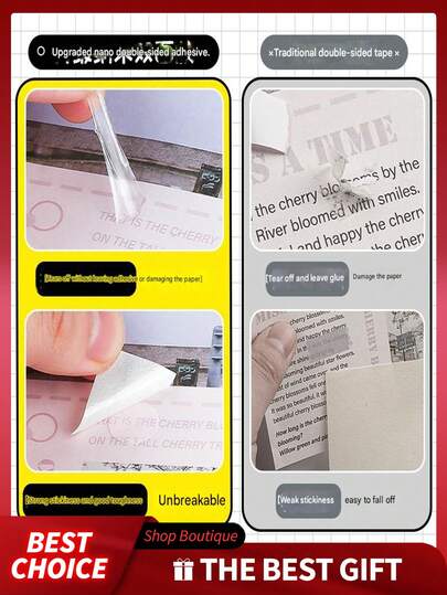 100/300/500个透明粘点胶带，每卷100个，可移除双面粘点，直径12毫米，适用于派对、婚礼等场合。