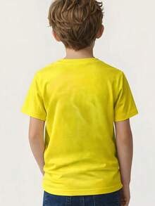 Girls' And Boys' Printed T-Shirt With Brazil Print, 100% Cotton. T-Shirt/Blouse/World Cup Design. - 黃色 - 查看 2