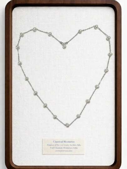 925 Sterling Silver New In Starry Pearl Necklace, Minimalist Pearl Chain, Elegant Daily Wear Handmade Jewelry Gift For Her