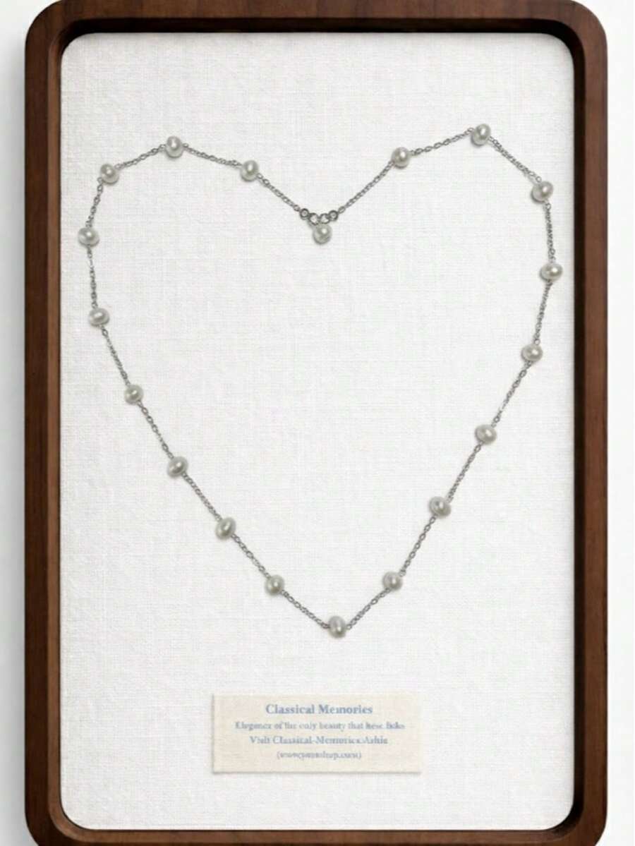 925纯银新款星空珍珠项链，简约珍珠链，优雅日常佩戴手工饰品，送给她的礼物 - 5mm滿天星 - 查看 1