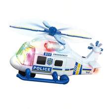 Helicóptero de Juguete de Policía Luces Música Spray Acción para Niños Controlador Material Plástico Nivel Principiante Uso al Aire Libre,helicóptero juguete,Juguetes para helicópteros para niños mayores de 3 años,juguete de helicóptero para niños,juguete helicóptero para niños - Azul - Ver 2