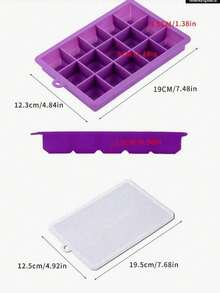 1pc Silicone Ice Cube Tray With Removable Lid, Stackable Ice Mold Suitable For Making Baby Food, Cocktails, Coffee, Summer Drinks, Compatible With Stainless Steel Cups And Kitchen Utensils - Multicolor - View 4