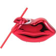 70年代复古迪斯科杯，配有可爱红唇吸管，鸡尾酒杯，塑料派对杯，适合情人节、生日、热带风情派对、夏威夷派对等场合。 - 彩色 - 查看 7