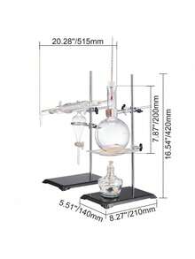 Essential Oil Distillation Kit 500ml Distillation Apparatus 3.3 Boro Lab Glassware Distillation Kit With Alcohol Lamp Ceramic Mesh And 24 40 Joint 28 Pcs Set - White - View 10