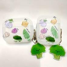Cute Vegetable Cartoon Design Protective Case Compatible With Apple Bluetooth Earphones, Anti-Scratch And Anti-Drop Cover - Clear - View 6