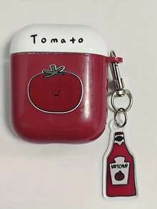 Tomato-Shaped Wireless Earphone Case, Scratch-Resistant And Shockproof Protective Cover Compatible With Apple - Clear - View 8