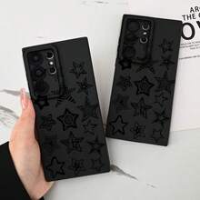 Star Pattern Element Lovers Mobile Phone Case, All-Inclusive Lens Thickened Protective Case, Suitable For Galaxy S24 S24Ultra S23 S23Ultra S22 S22UltraS21 And A Series  Mobile Phones, Non-Slip And Anti-Fall Protective Cover, Unisex - màu đen - Xem 4
